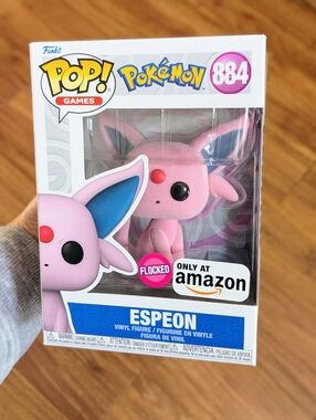NEW Funko Espeon Flocked Amazon Exclusive Funko Pop 884 Pokemon Eevee evolution